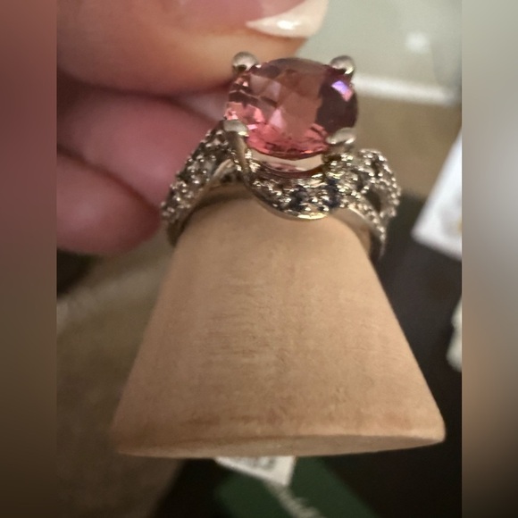 Vintage Ruby Sapphire and diamond ring 14k white gold sz 8 - Picture 3 of 10